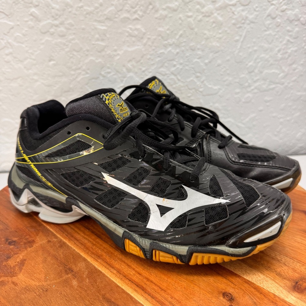 Mizuno Wave Lightning RX3 Womens 8 Black Silver Volleyball Shoes
